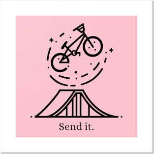 Send It BMX Minimalist Black Work Magic Posters and Art